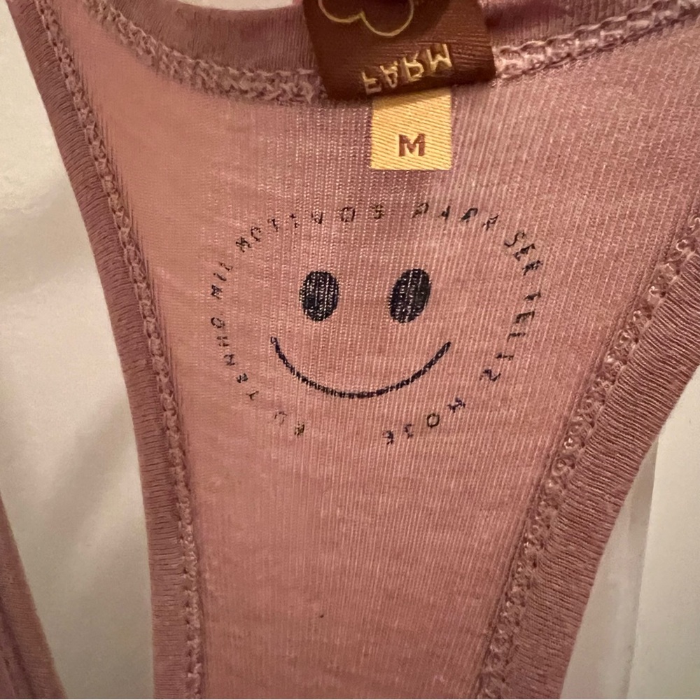 Farm Rio Pink Racerback Casual Tank Top Button Front - Picture 4 of 9